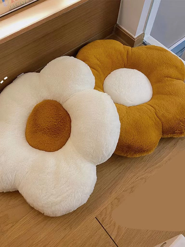 Fluffy Flower Throw Pillow