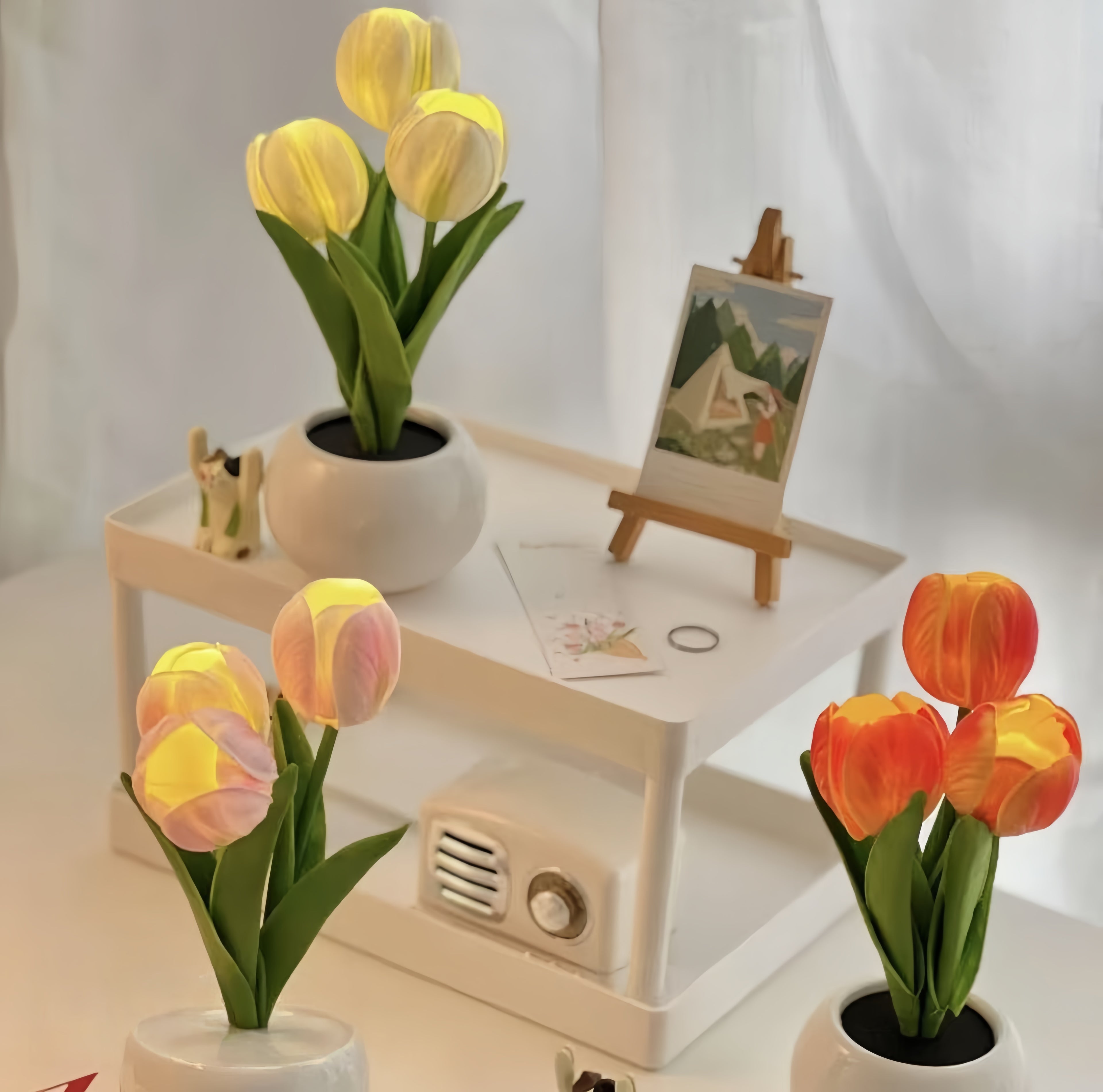 LED Tulip Table Lamp - Replica Flower Vase Desktop Decor