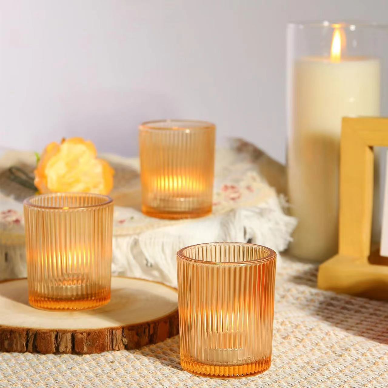 Glass Candle Holder - Elegant Home Ornament