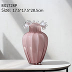 Water Drop Glass Vase - Simple Wave Mouth Countertop