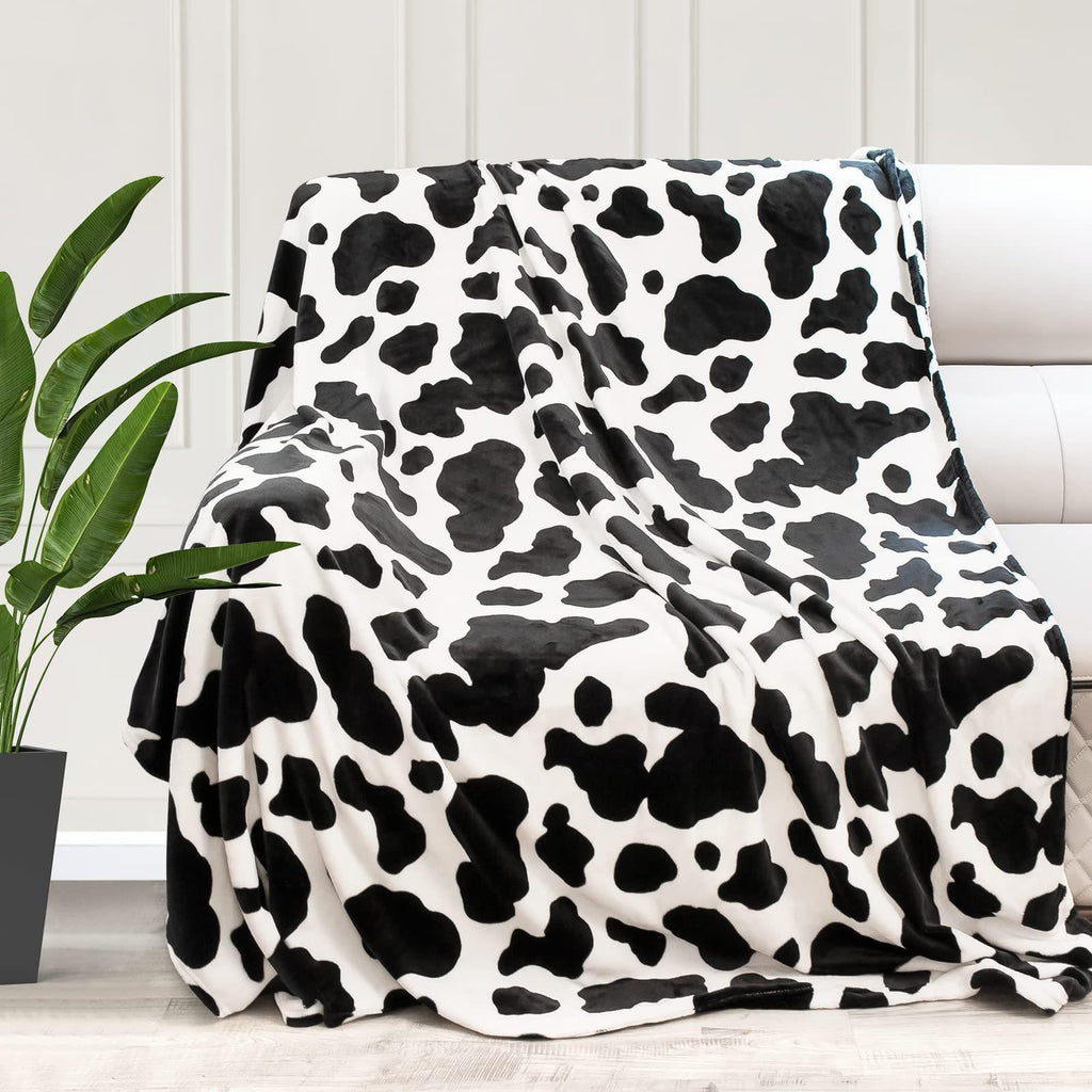 Cow Print Flannel Blanket