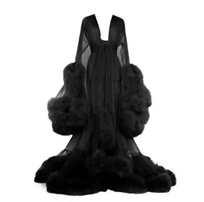 Sheer Fur Robe