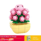 Puzzle Assembling Building Blocks Flower Pot Model Toys