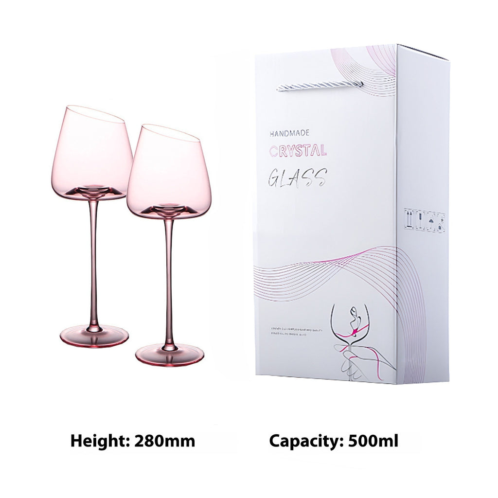 Flamingo French Oblique Concave High Foot Glass Crystal Glasses