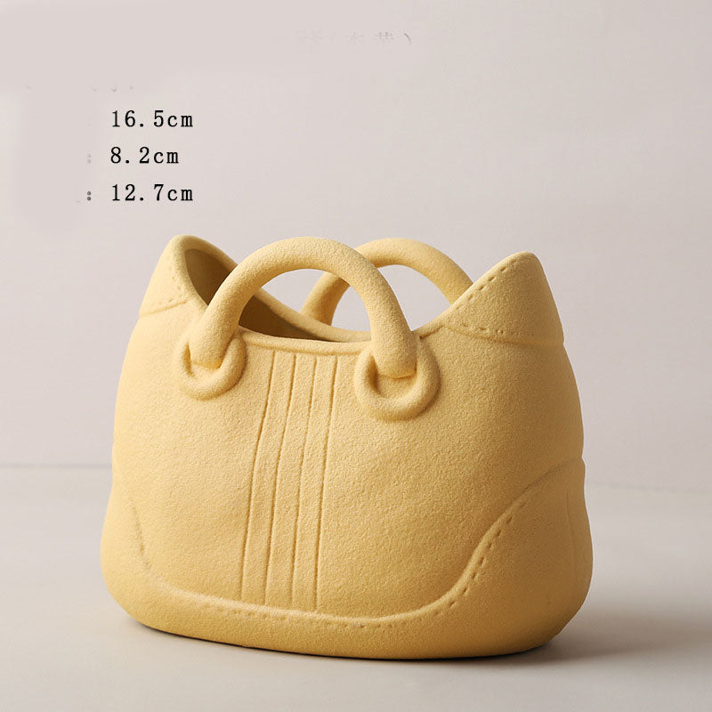 Nordic Morandi Handbag Ceramic Vase - Creative Design