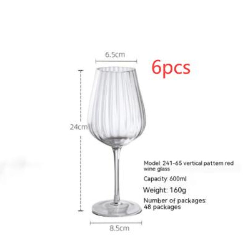 Nordic Vertical Striped Wine Glass High Leg