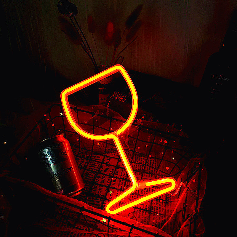 Decorative Wall LED Neon Light - Wine Glass Design