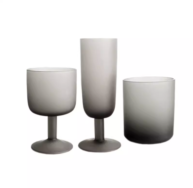 Ins Nordic Retro Smoky Gray Matte Surface Frosted Glass Cup