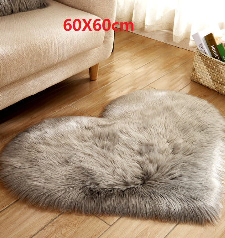 Heart-Shaped Plush Rug