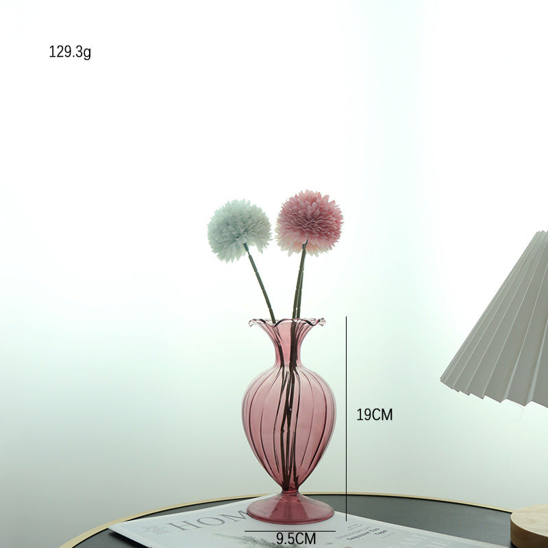 European Retro Glass Vase - Simple Big Belly Series