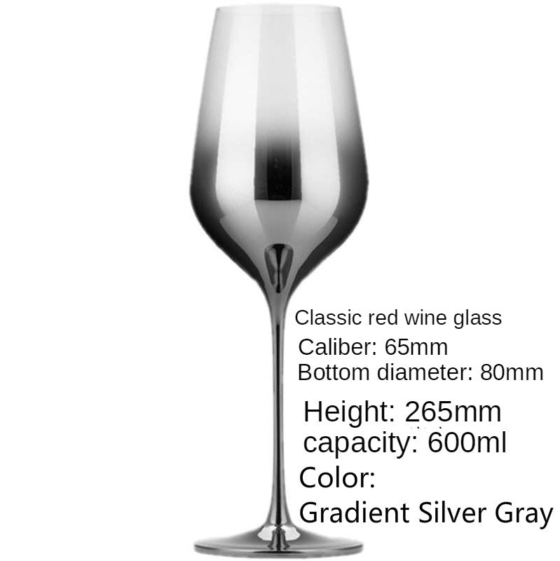 Crystal Electroplating Silver Grey Gradient Wine Glass