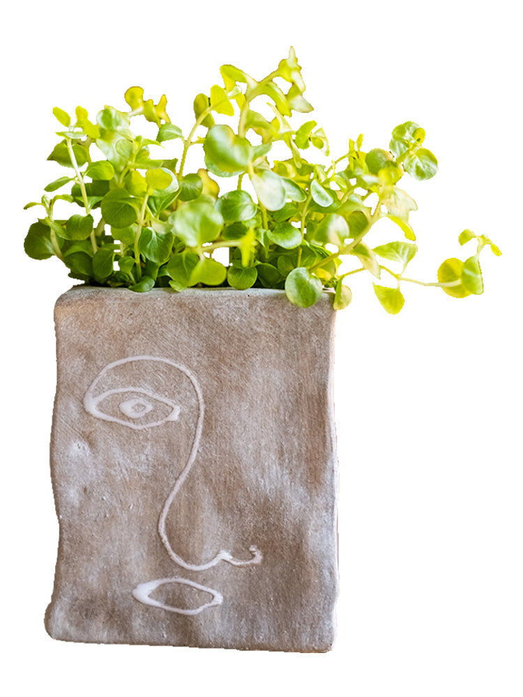 Portrait Art Terracotta Vase - Retro Breathable Shaped