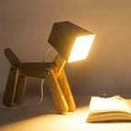Wooden Dog Desk Lamp - Adjustable Children's Reading Light