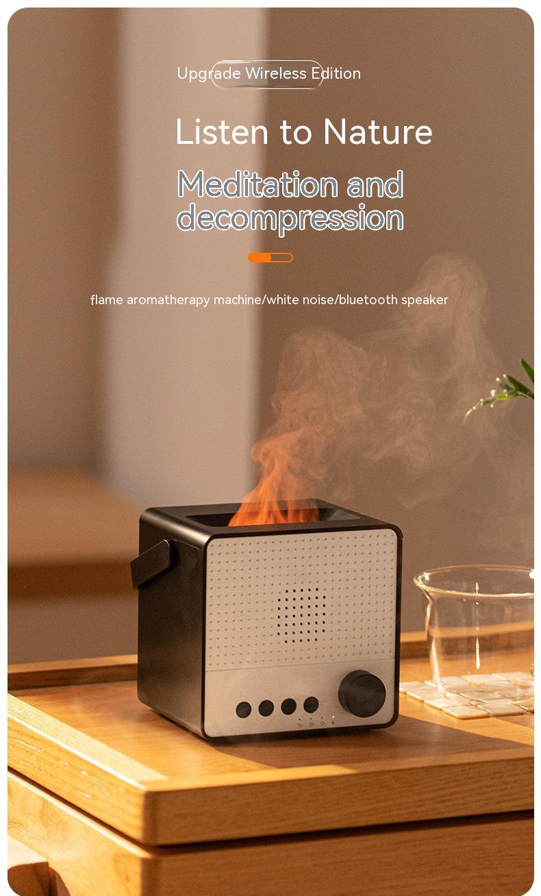 Flame Aroma Diffuser with Bluetooth Speaker - White Noise