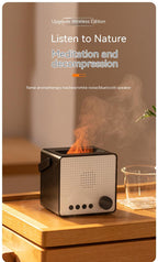 Flame Aroma Diffuser with Bluetooth Speaker - White Noise