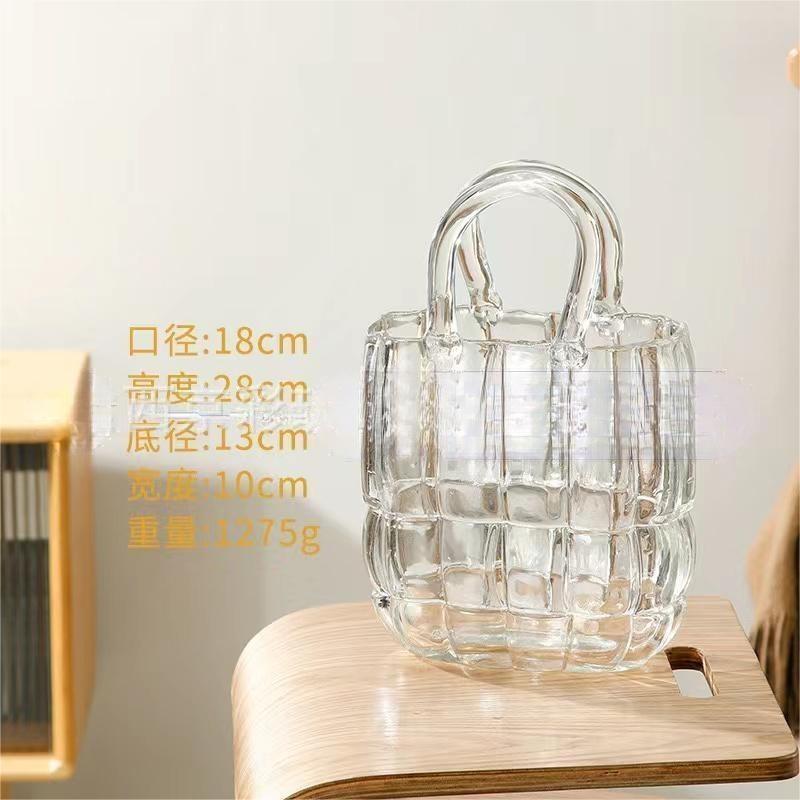 Creative Glass Handbag Vase - Decorative