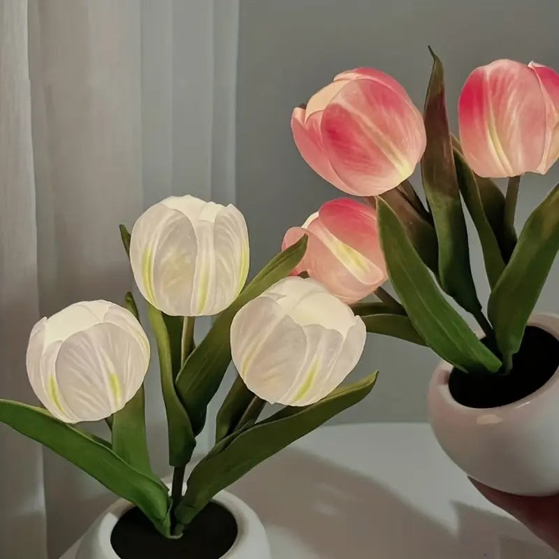 LED Tulip Table Lamp - Replica Flower Vase Desktop Decor