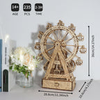 -MUSIC PARK 3d Wooden Puzzle Gear Ferris Wheel Music Box You Are My Sunshine Handmade Assembly Model Kit Holidays Brthdays Christmas Gifts