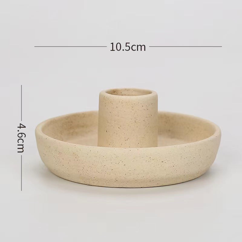 Ceramic Candle Pedestal - Jewelry Storage Tray