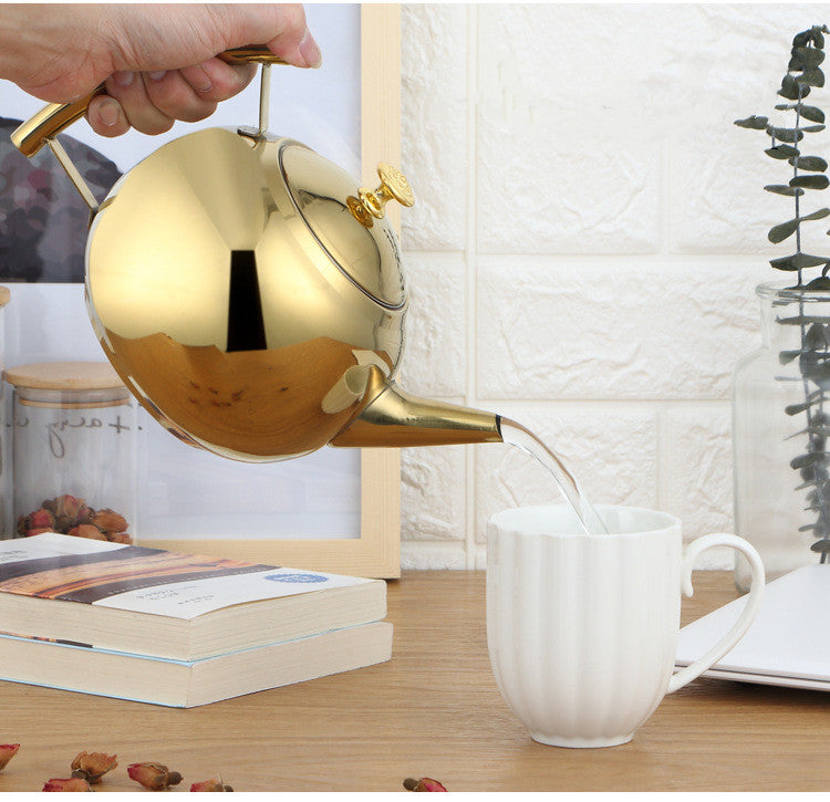 Gold Stainless Steel Teapot