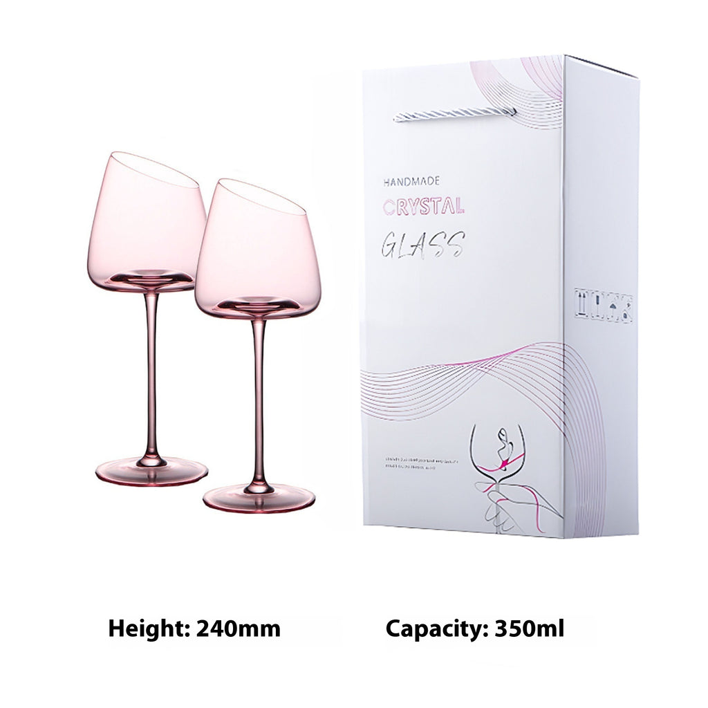 Flamingo French Oblique Concave High Foot Glass Crystal Glasses