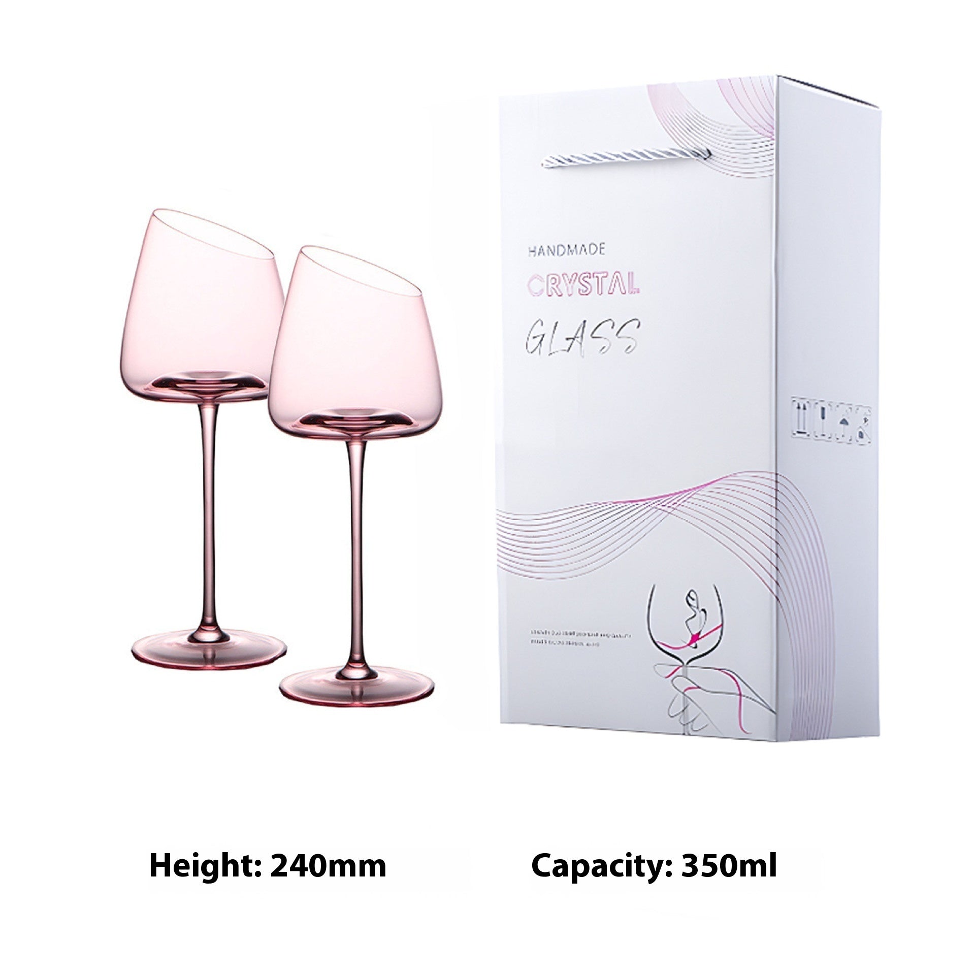 Flamingo French Oblique Concave High Foot Glass Crystal Glasses